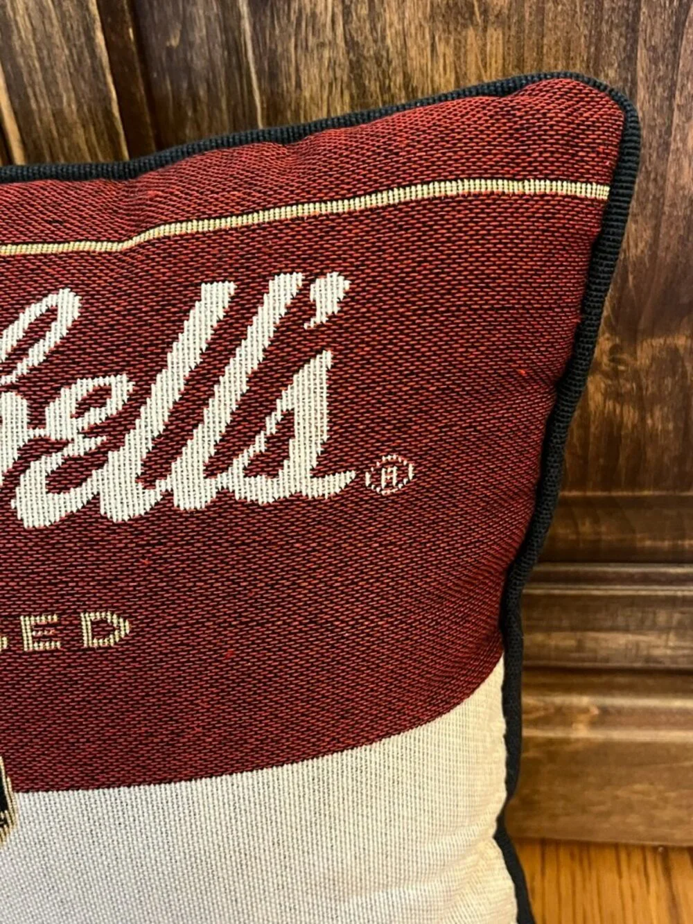 Vintage Dakotah Needlepoint Throw Pillow Campbell's Tomato Soup Label 1995
